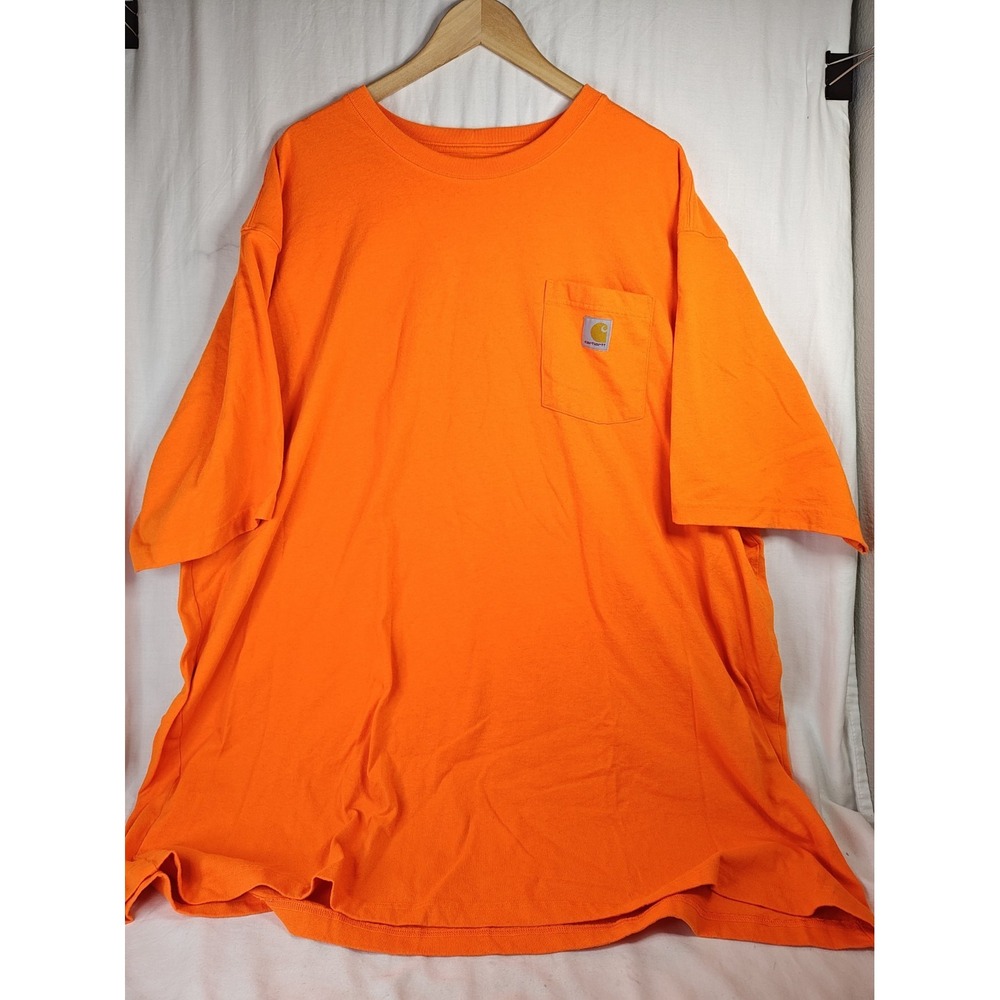 Carhartt K87 Heavyweight Pocket T Shirt 3XL Tall Loose Fit Brite Orange Workwear